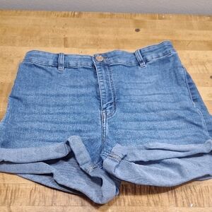 Divided High Rise Cuff Denim Shorts Womens‎ SZ 10 Blue Jorts Cut Off